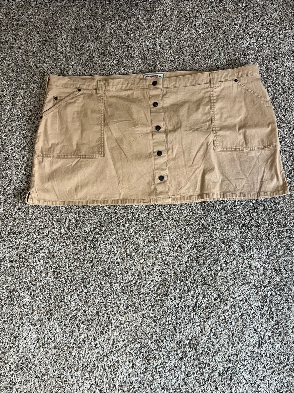 Abercrombie & Fitch Tan Button-Front Mini Skirt